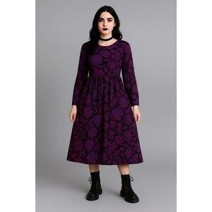 90s Whimsigoth Paisley Midi Dress L Gathered Passports Pier 1 Imports fairygoth